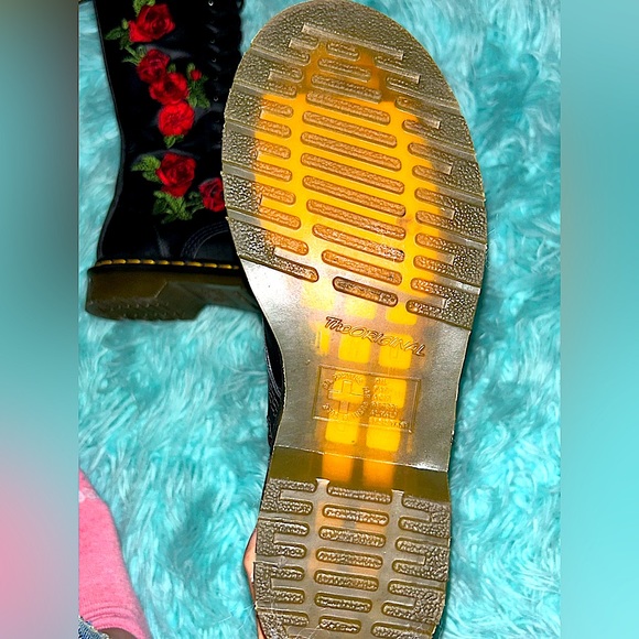 NEW DR MARTENS 1914 VONDA LEATHER Floral Mid-calf lace up AND ZIPPERED Boots! - Picture 12 of 16